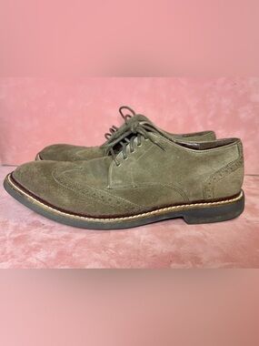 Cole Haan Olive Green Suede Wingtip Brogue Derby Shoes Men’s 8m/ Women’s 9.5-10